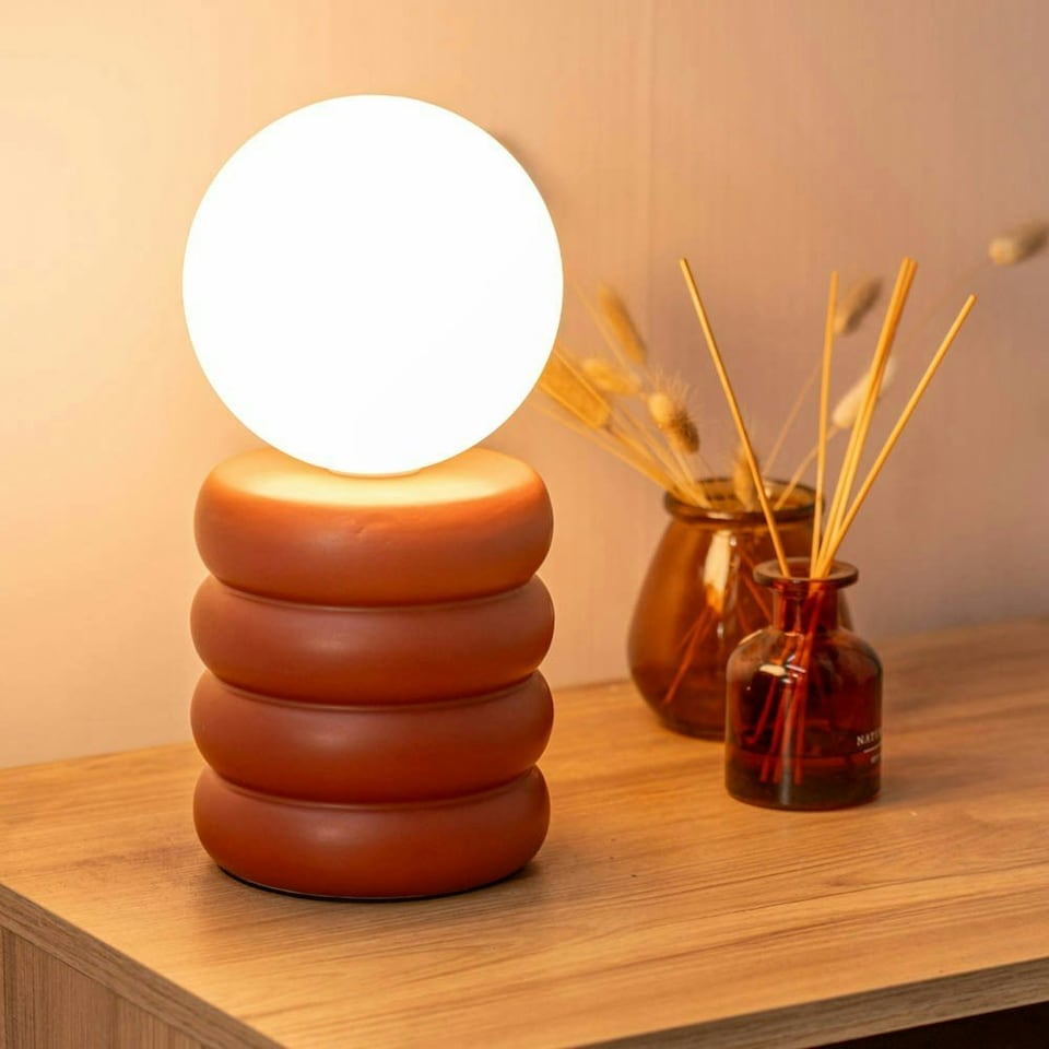 image 1 of ValueLights Rix Rust Orange Table Lamp