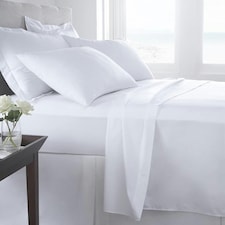 Egyptian Cotton 400TC Fitted Sheet Extra Deep 16 Inch and Pillowcase Pair White | White | White | Double | 1
