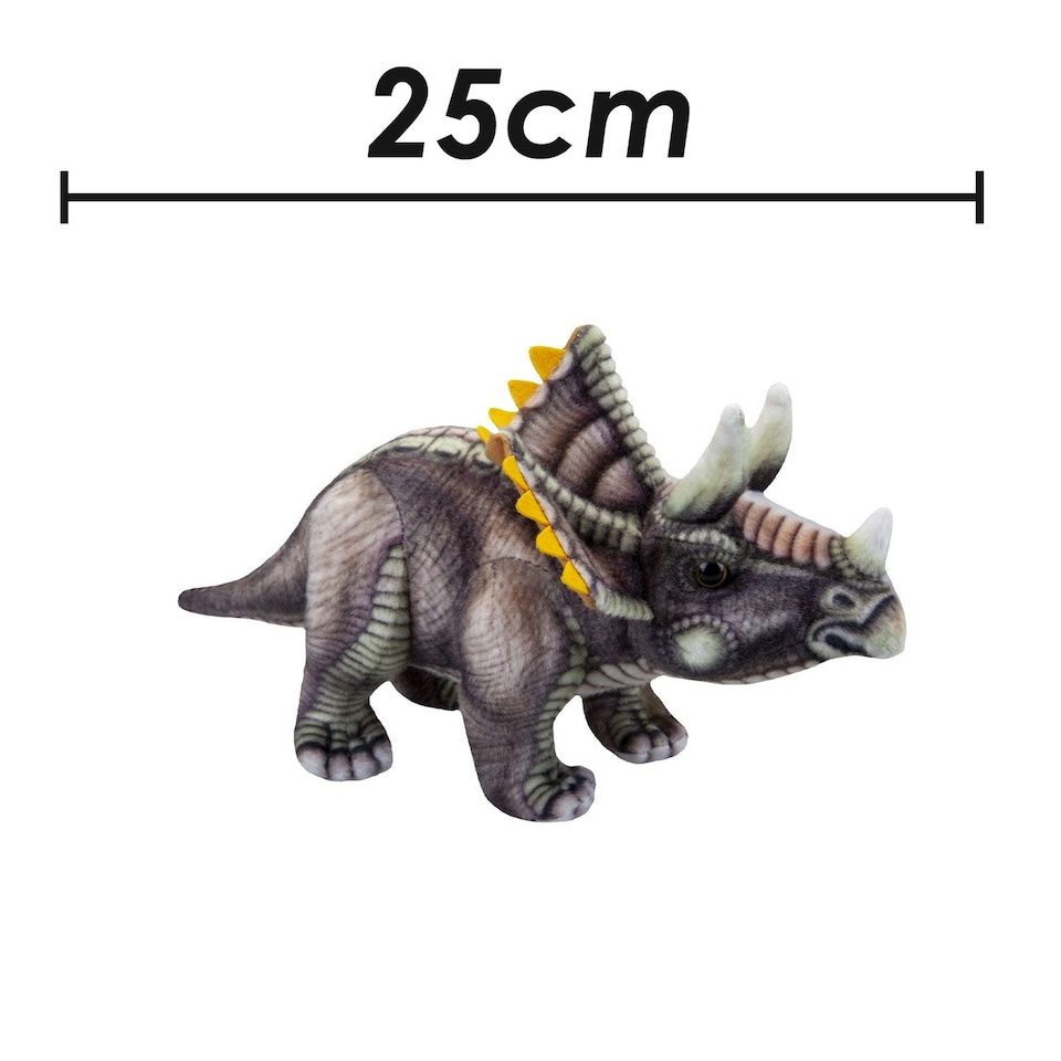 image 1 of Triceratops Dinosaur Soft Toy Dinosaur Skeleton Body Plush Cuddly 25cm Grey