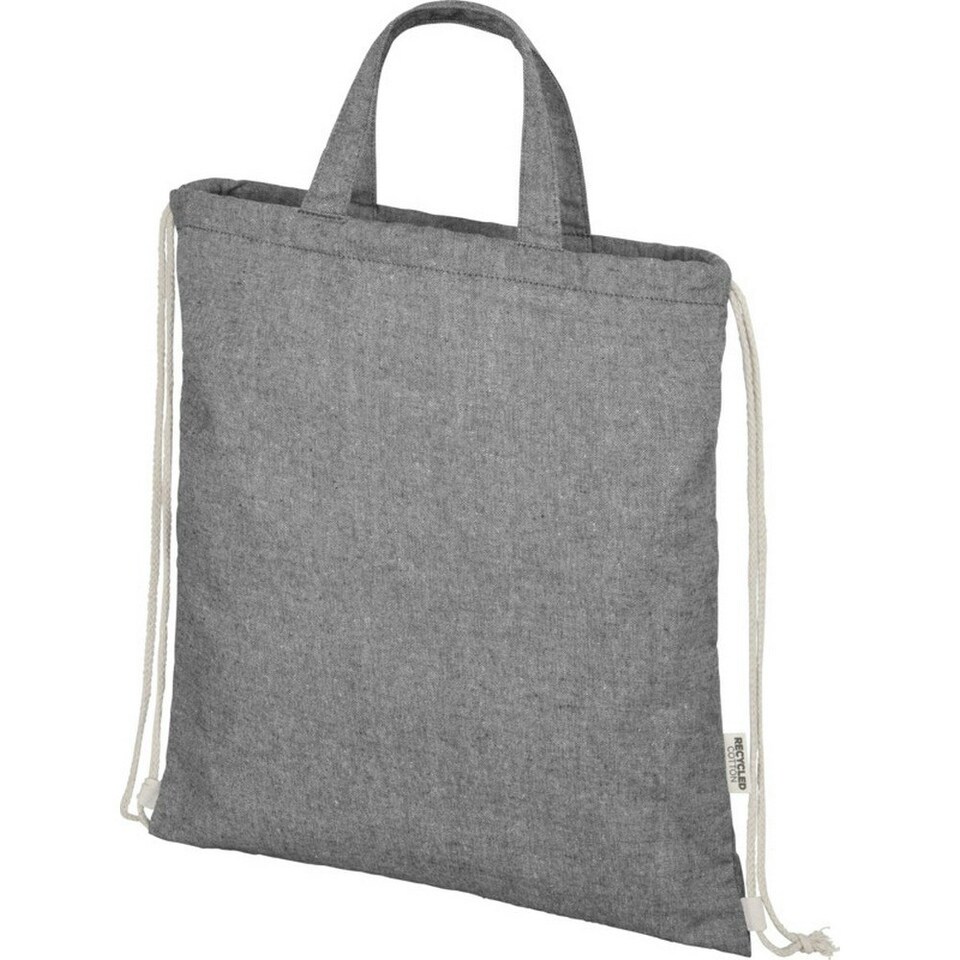 image 1 of Pheebs Polycotton Drawstring Bag - Black Heather - One Size