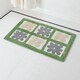 image 2 of Showerdrape Fiore 100% Cotton Green & Grey Floral Anti-Slip Bath Mat 800 x 500mm | Green | Sage Green | 1