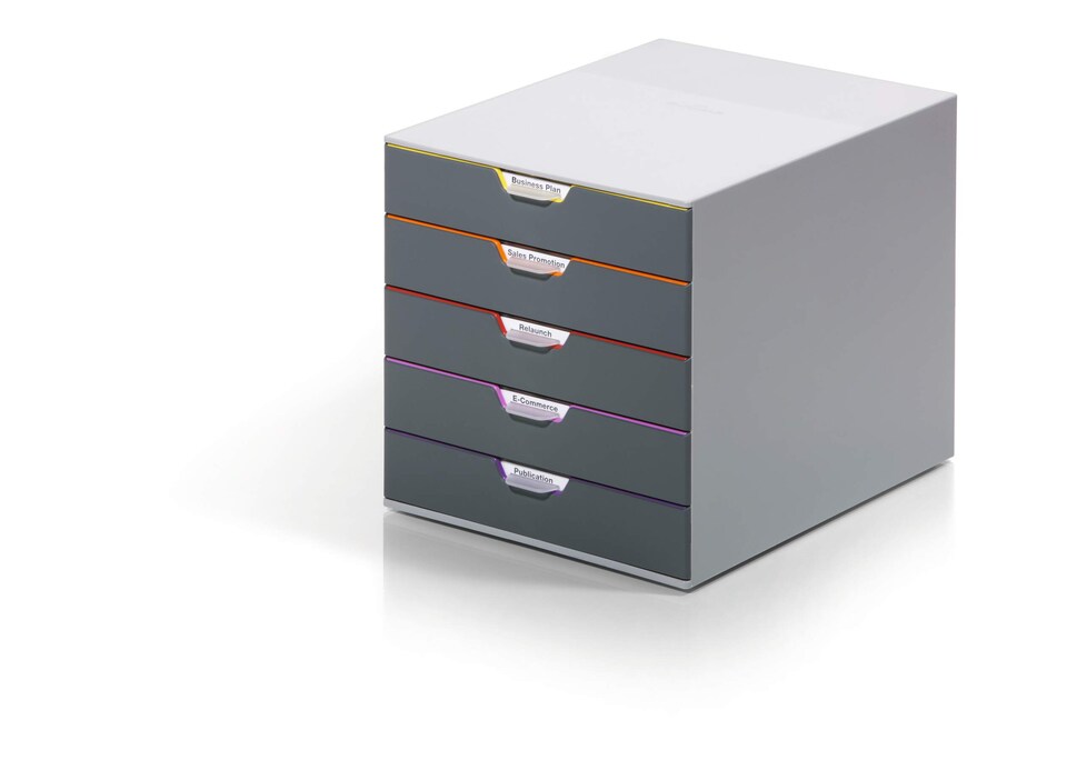 image 1 of Durable VARICOLOR Desktop Organiser 5 Drawer Colour Coded Modular Storage | A4+