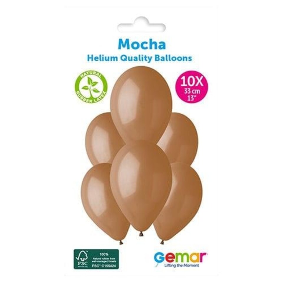 image 1 of Mocha Brown Bio Latex Balloons 33cm / 13 in - Pack of 10