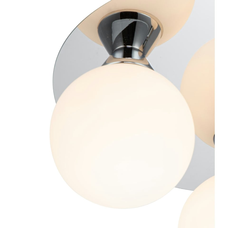 image 1 of COSYLYTE Bowen Bathroom 3 Light Glass Ceiling Flush Light Chrome