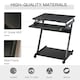 image 5 of HOMCOM Movable Computer Desk with 4 Moving Wheels Sliding Keyboard Tray Black