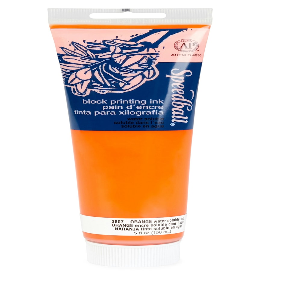 image 1 of Speedball Water-Soluble Block Ink, Orange, 5oz