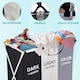 image 4 of 3 Large Compartment Collapsible Laundry Basket, Waterproof Laundry Hamper