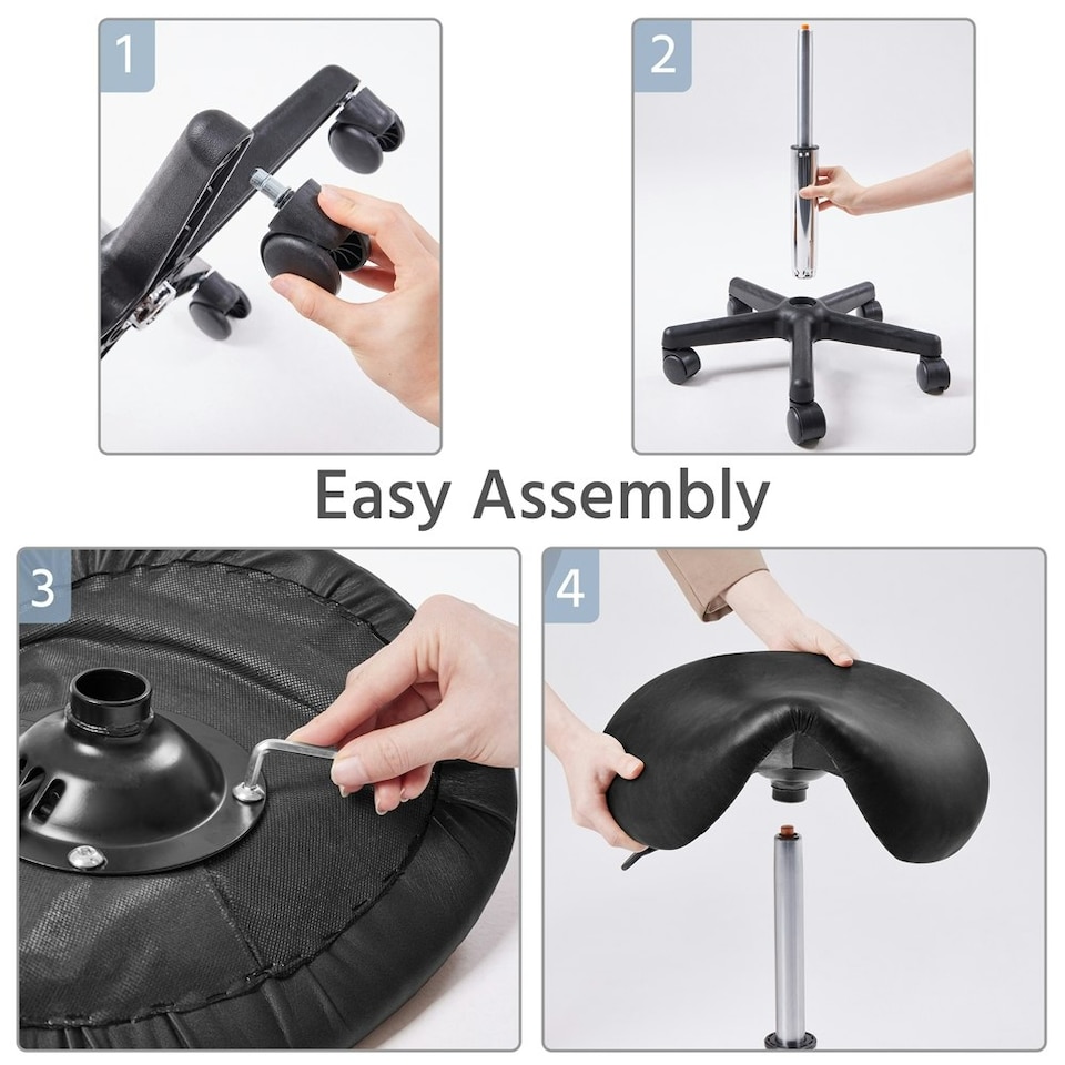 image 1 of Yaheetech Adjustable Salon Chair for Massage Black