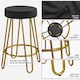 image 4 of Yaheetech 67 cm Tall Upholstered Velvet Counter Stools Black