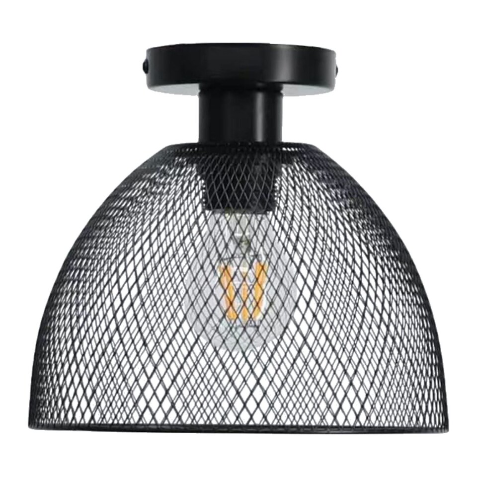 image 1 of Cassidy - Medium Black Mesh Ceiling Flush Light | Black | 1