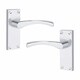 image 3 of Golden Grace 4 Pairs Victorian Scroll Astrid Door Handles Latch in Silver Polished Chrome - 120mm x 40mm Backplate Chrome