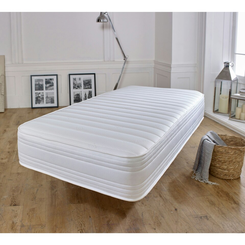 image 1 of Straight Line Hybrid Mattress - Memory Foam & Spring Support | White | King