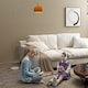 image 8 of HOMCOM Modern Standing Lamp with Shade & Foot Switch, Orange | Orange | Orange
