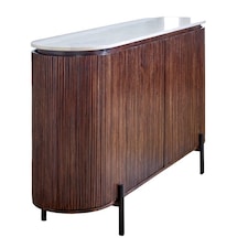 Opal Sideboard with Marble Top & Metal Legs - L40 x W160 x H90 cm | Brown
