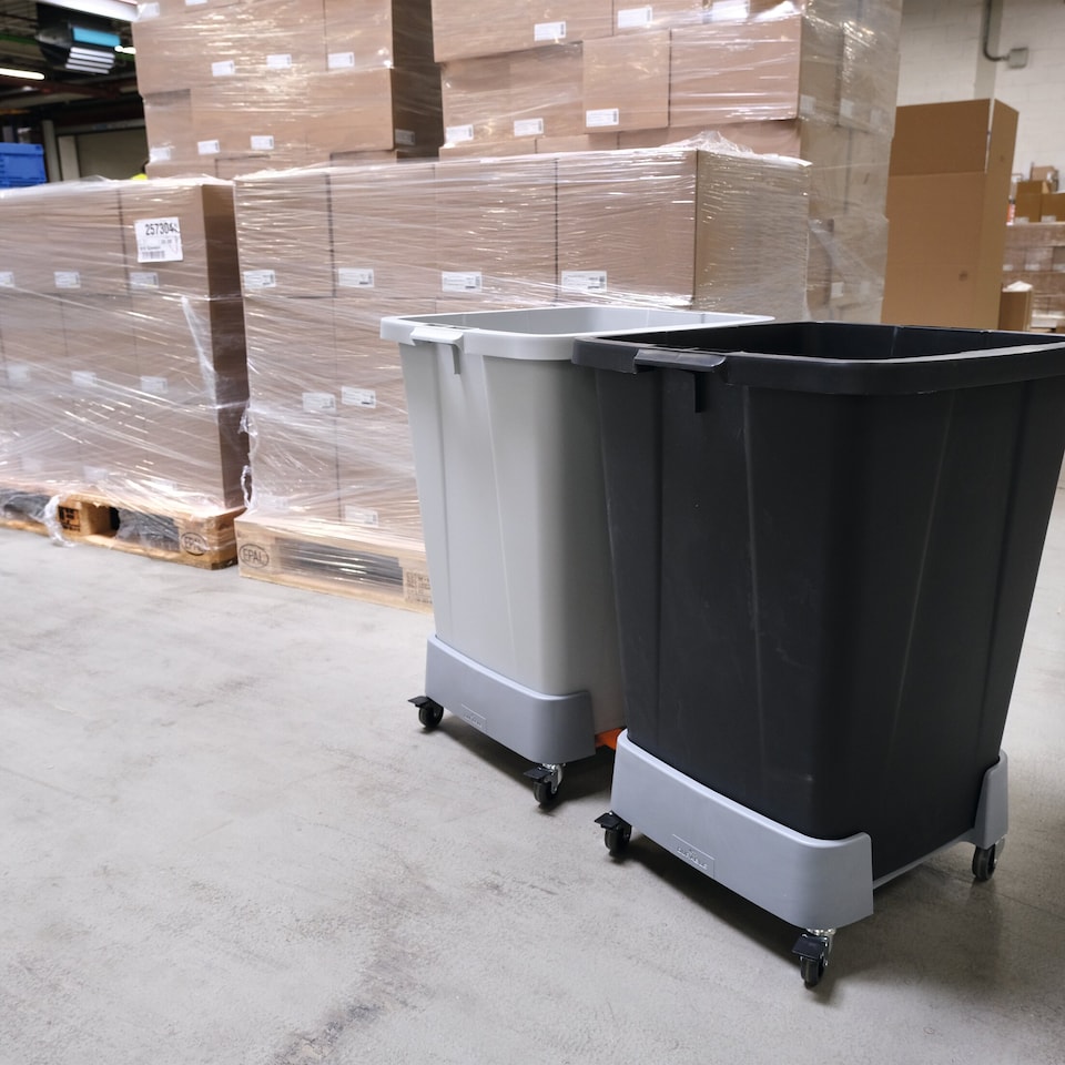 image 1 of Durable 90L Linkable Bin Trolley | Robust Modular Waste Trolley for DURABIN Bins | Grey