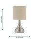 image 9 of Romana - Brushed Chrome Touch Operated Table Lamp with Natural Linen Shade Silver | Brown