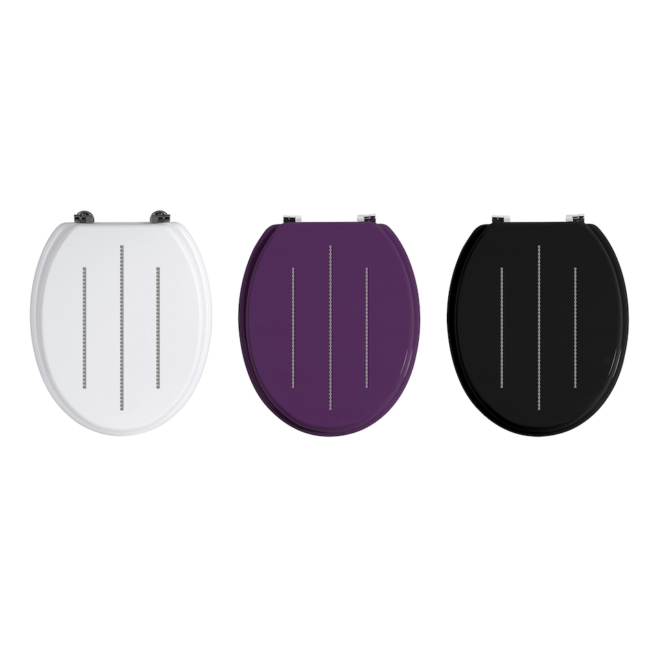 image 1 of Black Toilet Seat With Diamante Detail