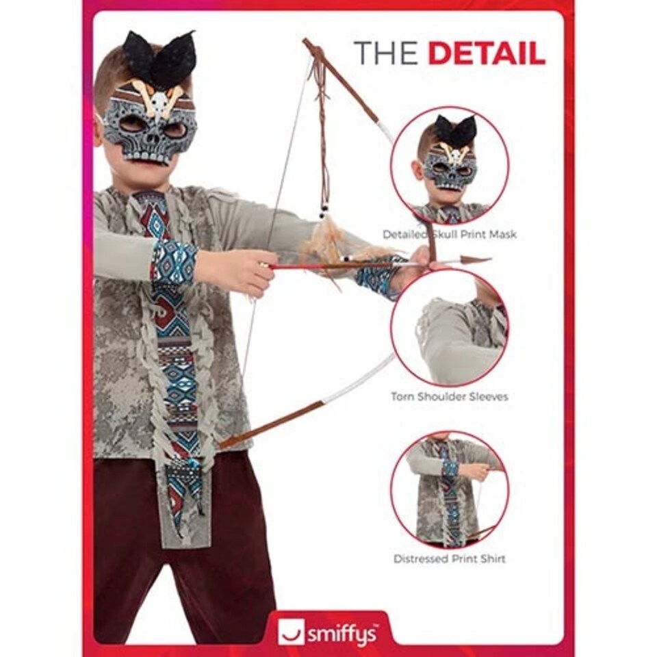 image 1 of Dark Spirit Warrior Fancy Dress Costume Kids Unisex Small - Age 4-6