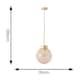 image 3 of ValueLights Frenchie Pink Glass Globe Brushed Gold Capped Ceiling Pendant Light with Bulb Gold