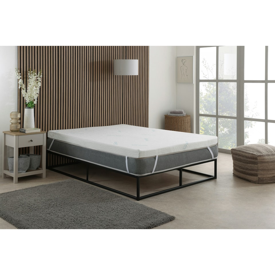 image 1 of Advanced Cooling Memory Foam Mattress Topper - 5cm Thick