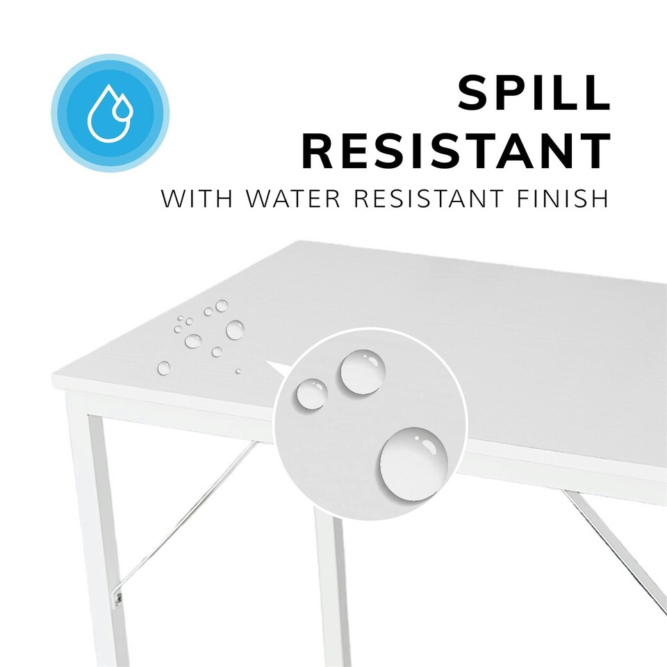 image 1 of Desk Computer PC Laptop Home Office Work Desk 120cm, Study White Rustic Style White