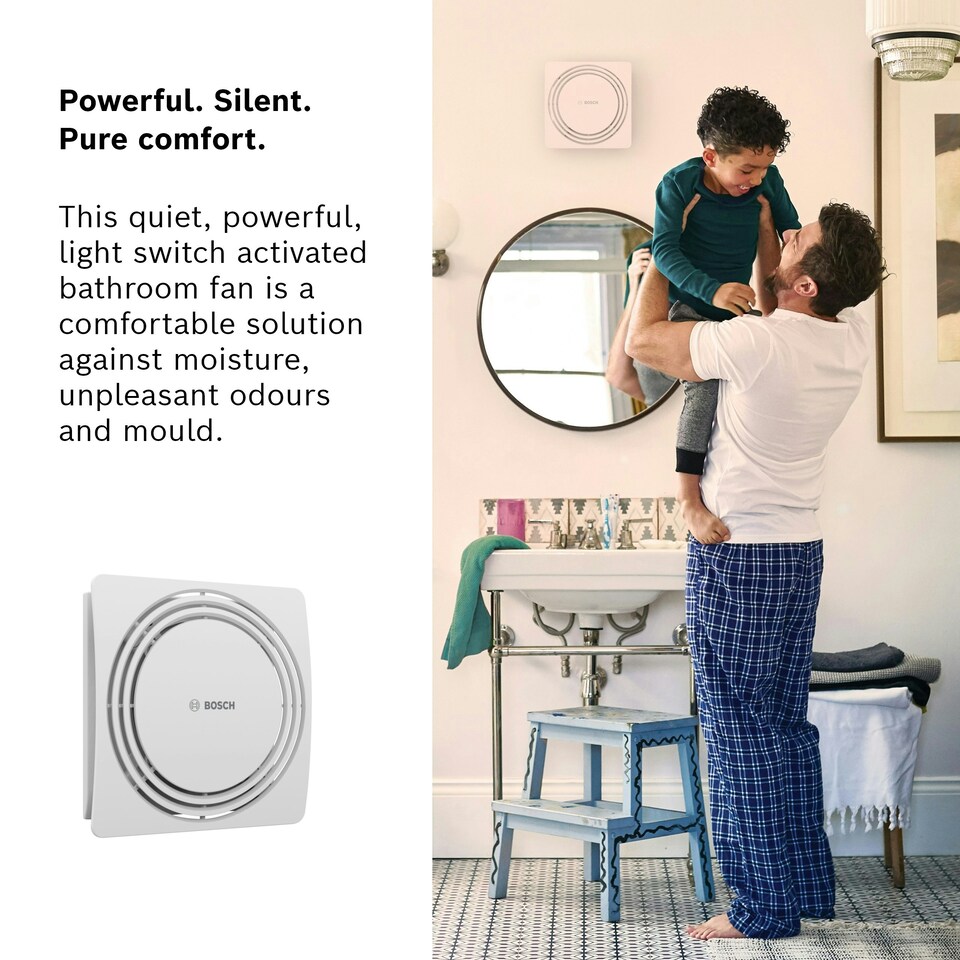 image 1 of Bosch Silent Bathroom Fan 1900 W125 - Light Switch Activated Bathroom Fan