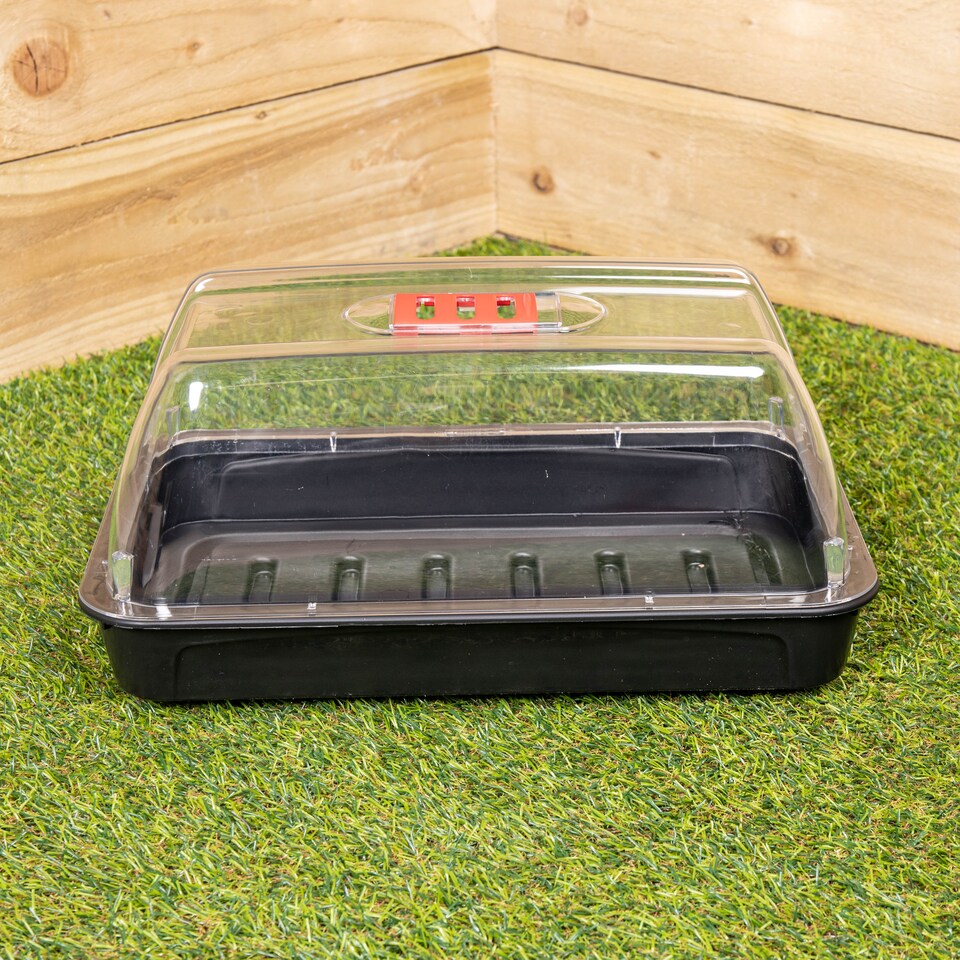 image 1 of 4 x 38cm Unheated Seed Starter Tray Grostart Midi Propagator Indoor Seedling Planter