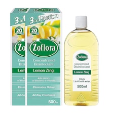 Zoflora Lemon Zing Disinfectant 500ml Multipack 2