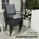 image 3 of Outsunny 7 Piece Garden Dining Set, Outdoor Furniture w/ 6 Stackable Chairs 