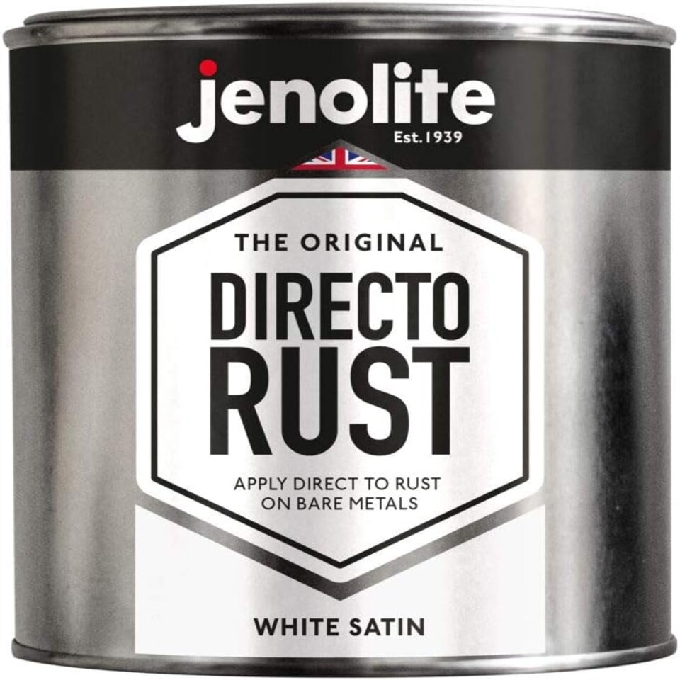 image 1 of Jenolite Directorust All-in-One Multi-Surface Paint - White Satin - 1L