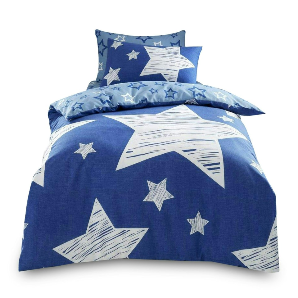 image 1 of VELVETIO Superstar Duvet Cover Set Soft Polycotton Reversible Kids Beddings Blue | Navy | Double