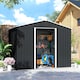 image 9 of Outsunny 7.7 x 5.7ft Metal Garden Shed with Ventilation Slots and Sliding Doors, Galvanised Outdoor Tool Storage House, Grey