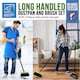 image 2 of Long Handled Dustpan and Brush Set Upright Sweeping Broom with Built-In Bristle Cleaner