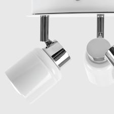 ValueLights Benton White IP44 Round Adjustable Ceiling Light White