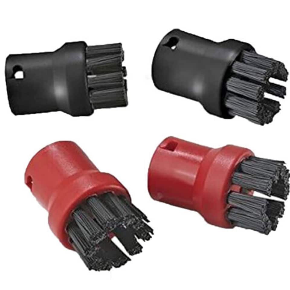 image 1 of SPARES2GO Hand Tool Nozzle Bristle Brushes compatible with Karcher SC1.020 SC1020 K1105 K1201 K1405 Steam Cleaner (Pack of 4)