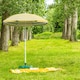 image 5 of Harbour Housewares Metal Beach Parasol with Green Base - 1.8m  - Yellow Stripe