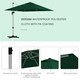 image 5 of Outsunny 3 x 3(m) Cantilever Roma Parasol Garden Umbrella with Cross Base Green