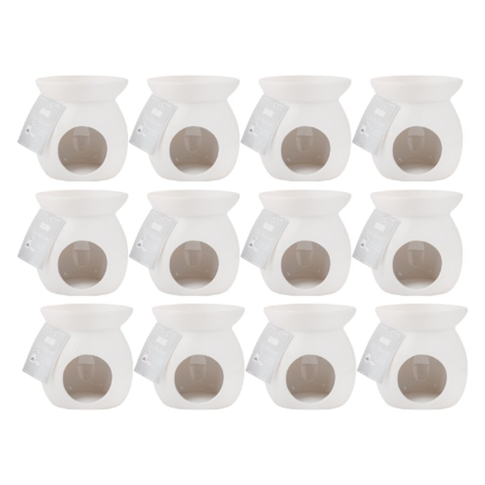 image 1 of White Ceramic Oil Wax Melt Burner 10cm | White | 12 - White | One Size | 12