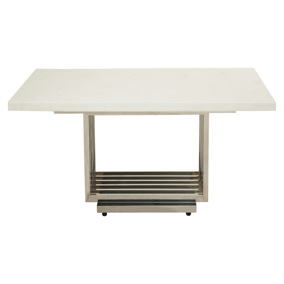 image 1 of Interiors by Premier White Marble Coffee Table Silver
