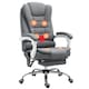 image 1 of Vinsetto Office Chair with 6 Point Massage and Back Heat, Linen Desk Chair with Footrest Adjustable Height and Swivel Wheels, Back Reclining, Grey