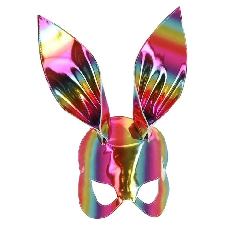 image 1 of Fever Unisex Adult Bunny Metallic Mask - Multicoloured - One Size One Size