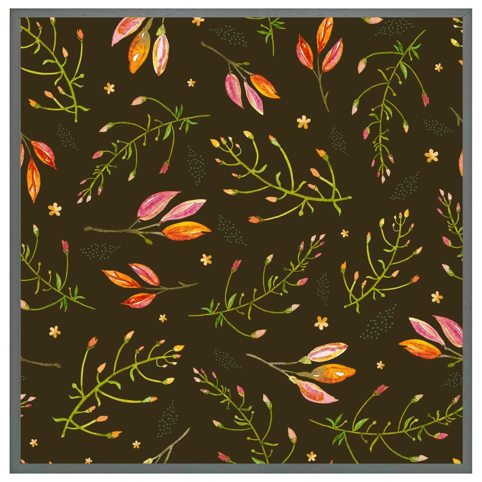 image 1 of Green branches (Picture Frame) Black | XS