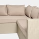 image 5 of OHS Tuscany 5 Seater Rattan Garden Sofa Set Patio Table L Shape Settee | Bronze | Natural