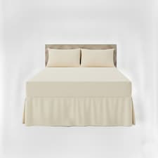 Fitted Valance Bed Sheet Polycotton Mattress Cover And Frill Easy Care | Cream | Double