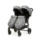 image 1 of Venus Max Double Stroller - Birth to 15kgs (Approx. 3 Years), Compact, Lightweight, Foldable Twin Pushchair,  2 Quilted Footwarmers & Rain Cover (Space Grey)