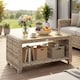 image 2 of Outsunny Outdoor Side Table with Storage Shelf 90 cm | Brown | Brown | 90 x 50 x 45 cm
