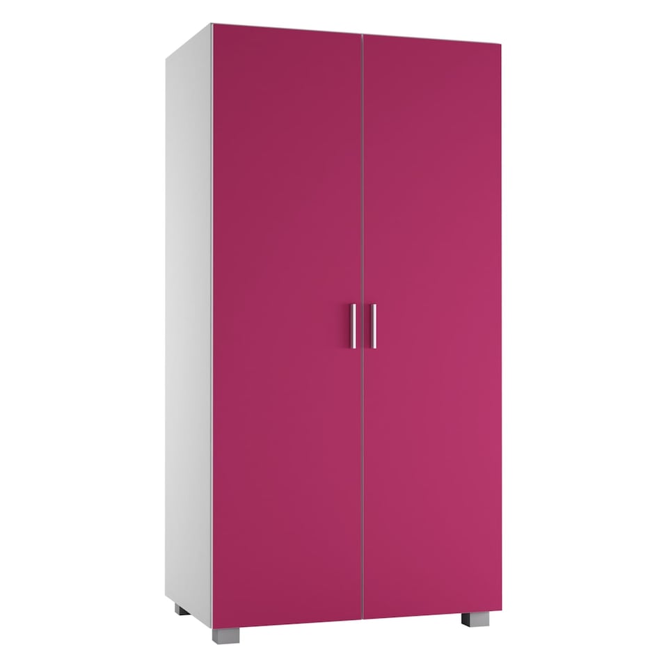 image 1 of Kids 2 Door Wardrobe 130cm w/ Hanging Rail Childrens Bedroom Storage