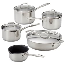 Stellar 7000 Profile 5 Piece Draining Saucepan Set Silver