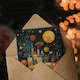image 3 of Hilltop City Full Moon Stars Colourful Folk Her Birthday Card