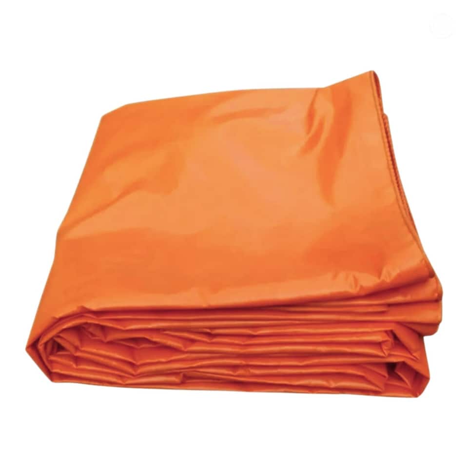 image 1 of Orange Waterproof Tarpaulin 90gsm Reinforced Camping Cover Strong Lightweight 3x3